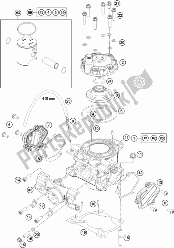 Wszystkie części do Cylinder Husqvarna TC 85 17/ 14 EU 851714 2020