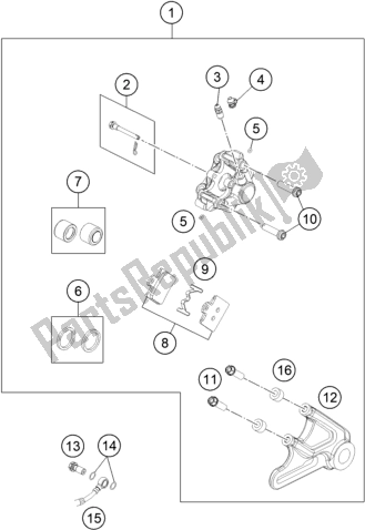 All parts for the Rear Brake Caliper of the Husqvarna TC 85 17/ 14 EU 851714 2020