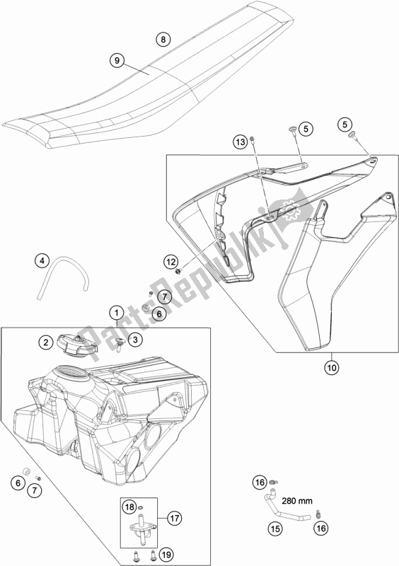 Tutte le parti per il Serbatoio, Sedile del Husqvarna TC 85 17/ 14 EU 851714 2021