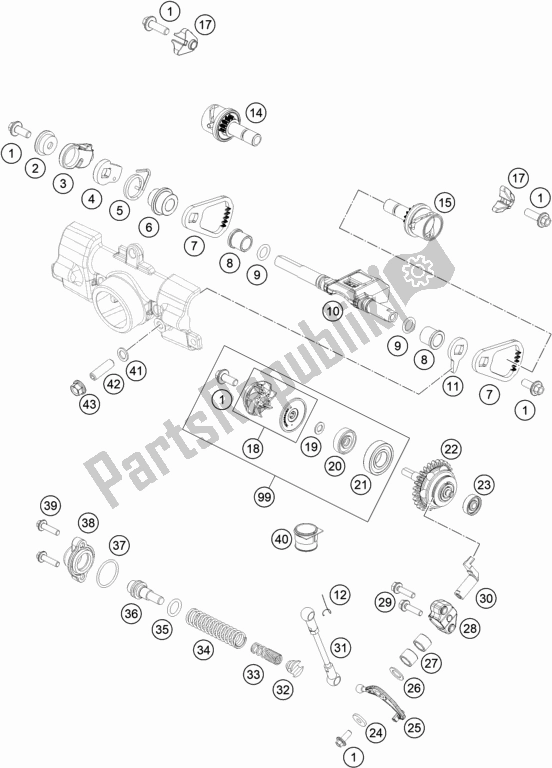 Toutes les pièces pour le Contrôle D'échappement du Husqvarna TC 85 17/ 14 EU 851714 2022