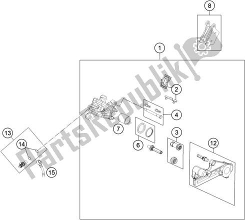 Todas as partes de Pinça De Freio Traseiro do Husqvarna TC 85 17/ 14 EU 851714 2022