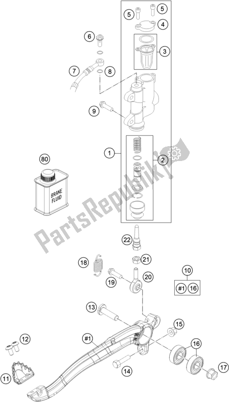 Wszystkie części do Sterowanie Tylnym Hamulcem Husqvarna TC 85 17/ 14 EU 851714 2022