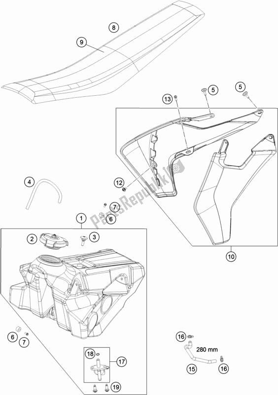 Wszystkie części do Zbiornik, Siedzenie Husqvarna TC 85 17/ 14 EU 851714 2022