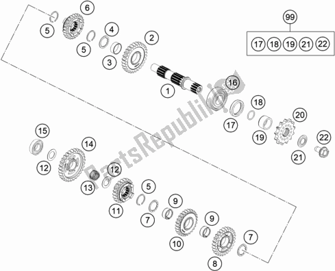 Wszystkie części do Przek? Adnia Ii - Wa? Ek Po? Redni Husqvarna TC 85 17/ 14 EU 851714 2022