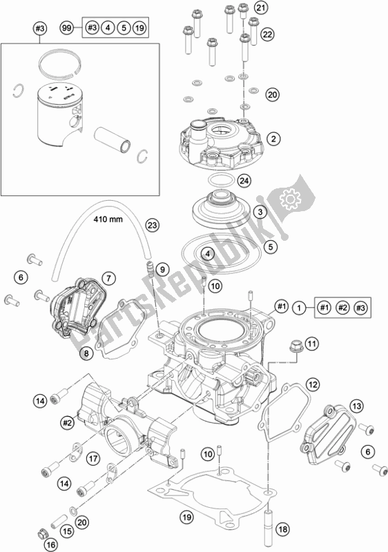 All parts for the Cylinder of the Husqvarna TC 85 19/ 16 851916 2020