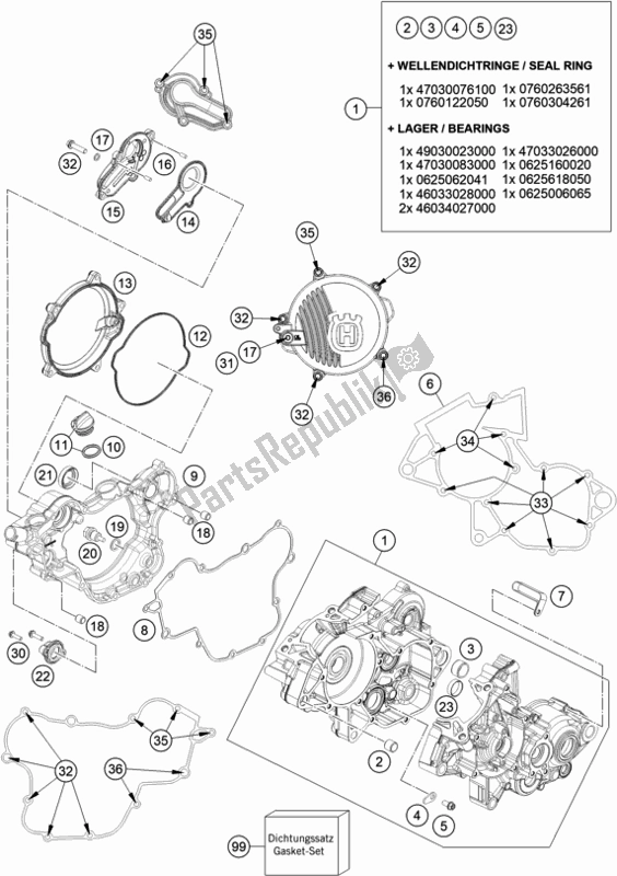 Toutes les pièces pour le Carter Moteur du Husqvarna TC 85 19/ 16 851916 2020