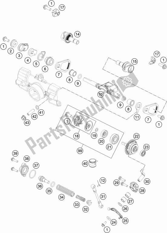 All parts for the Exhaust Control of the Husqvarna TC 85 19/ 16 851916 2020