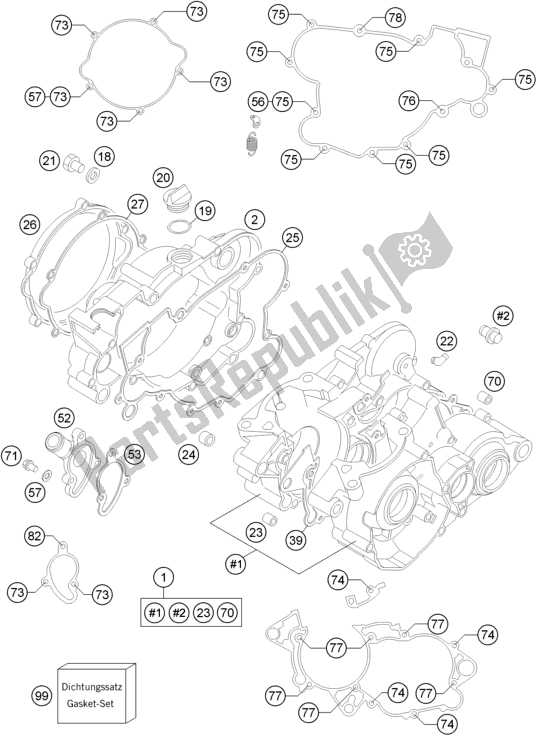 Tutte le parti per il Cassa Del Motore del Husqvarna TC 85 19/ 16 EU 851916 2016