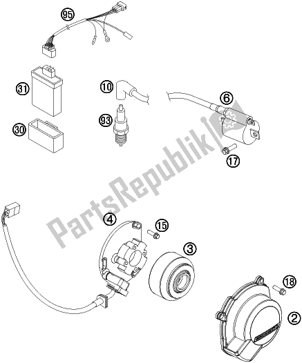 All parts for the Ignition System of the Husqvarna TC 85 19/ 16 EU 851916 2016