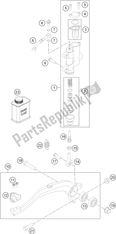 Alle onderdelen voor de Achterremcontrole van de Husqvarna TC 85 19/ 16 EU 851916 2016