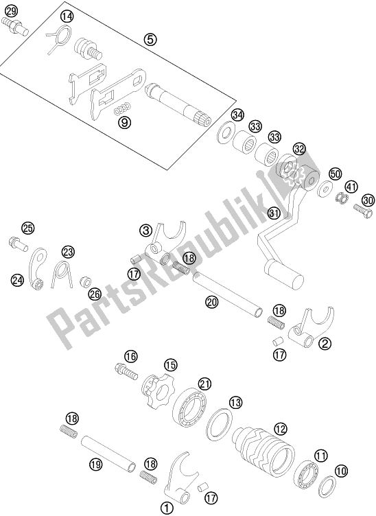 All parts for the Shifting Mechanism of the Husqvarna TC 85 19/ 16 EU 851916 2016