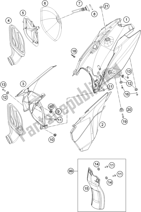 Todas las partes para Filtro De Aire de Husqvarna TC 85 19/ 16 EU 851916 2017