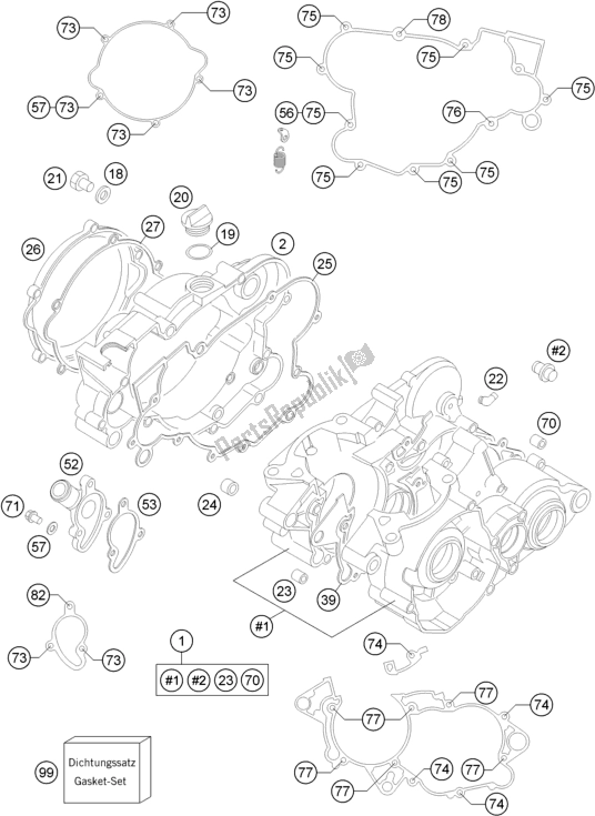 All parts for the Engine Case of the Husqvarna TC 85 19/ 16 EU 851916 2017