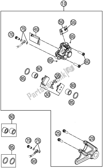 All parts for the Rear Brake Caliper of the Husqvarna TC 85 19/ 16 EU 851916 2017