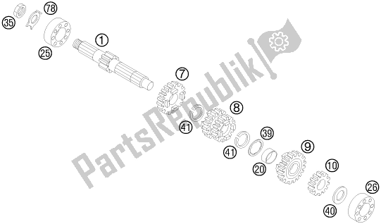 Tutte le parti per il Trasmissione I - Albero Principale del Husqvarna TC 85 19/ 16 EU 851916 2017