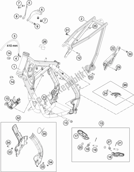 Wszystkie części do Rama Husqvarna TC 85 19/ 16 EU 851916 2018