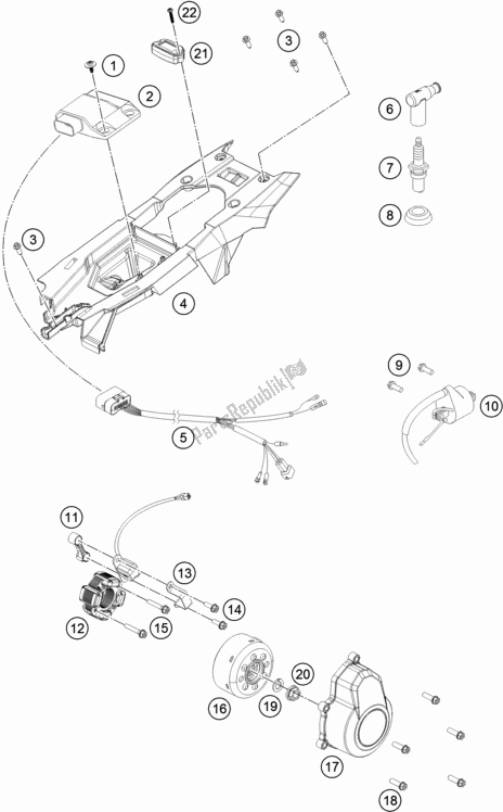 Wszystkie części do Sytem Zap? Onu Husqvarna TC 85 19/ 16 EU 851916 2018