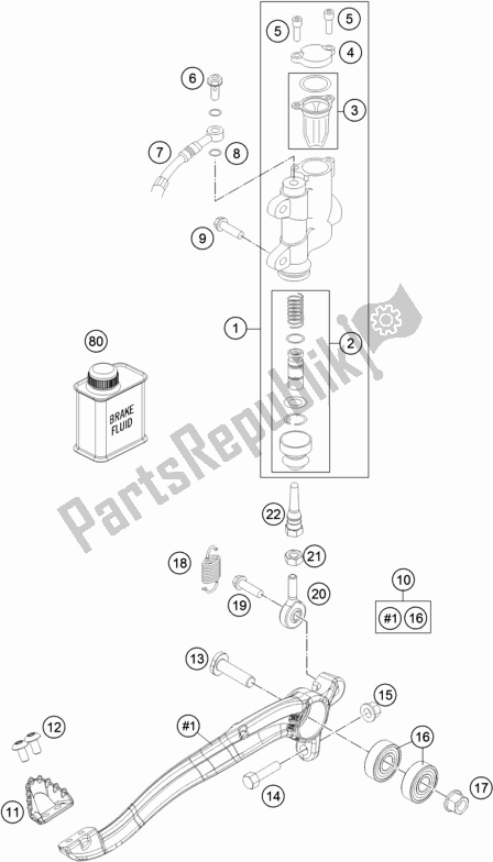 All parts for the Rear Brake Control of the Husqvarna TC 85 19/ 16 EU 851916 2018