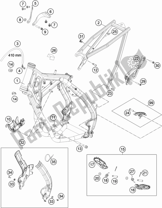 Todas as partes de Quadro, Armação do Husqvarna TC 85 19/ 16 EU 851916 2019