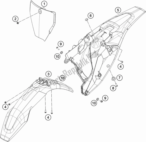 Todas as partes de Máscara, Pára-lamas do Husqvarna TC 85 19/ 16 EU 851916 2019