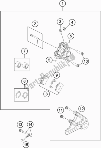 All parts for the Rear Brake Caliper of the Husqvarna TC 85 19/ 16 EU 851916 2019