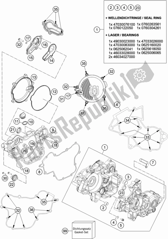 Wszystkie części do Obudowa Silnika Husqvarna TC 85 19/ 16 EU 851916 2020