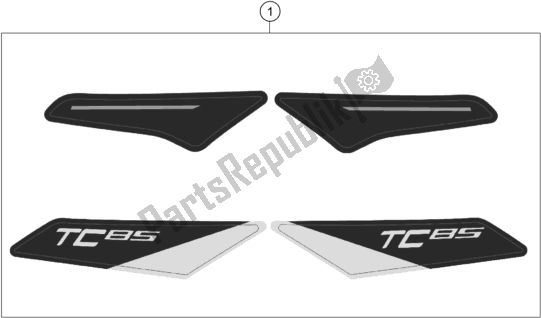 All parts for the Decal of the Husqvarna TC 85 19/ 16 EU 851916 2021
