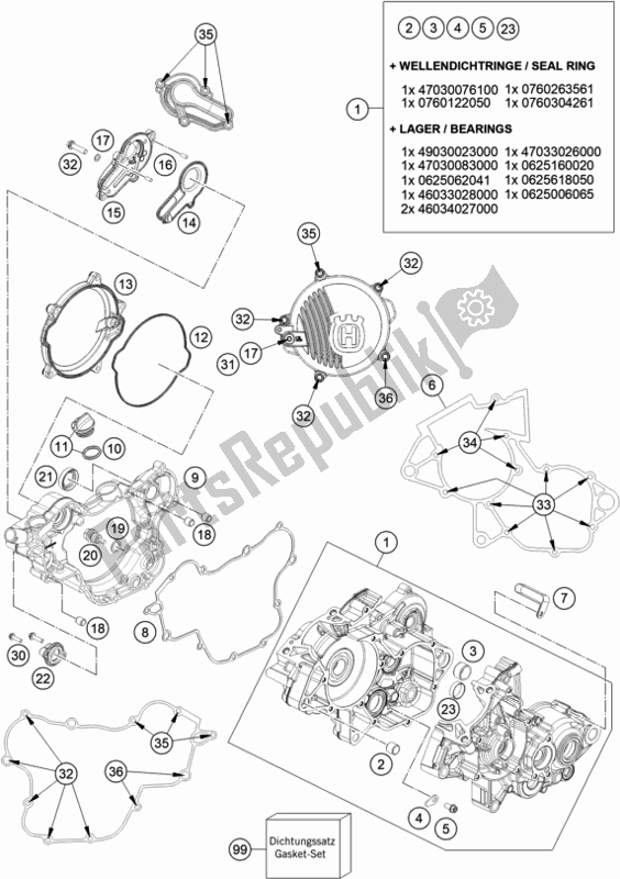 Tutte le parti per il Cassa Del Motore del Husqvarna TC 85 19/ 16 EU 851916 2021