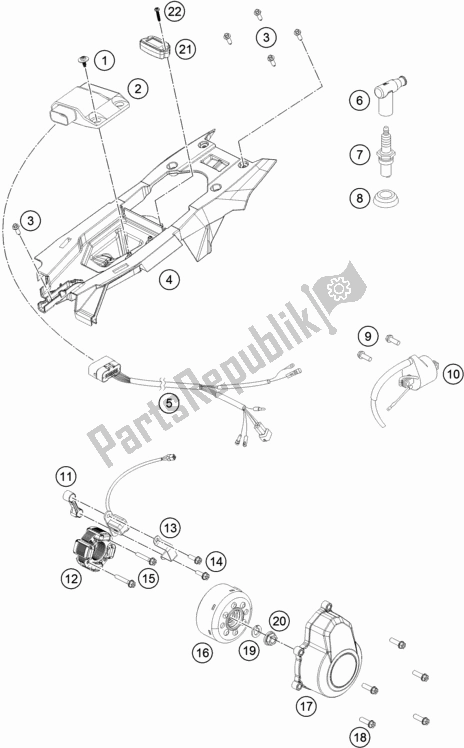 Toutes les pièces pour le Système De Mise à Feu du Husqvarna TC 85 19/ 16 EU 851916 2021