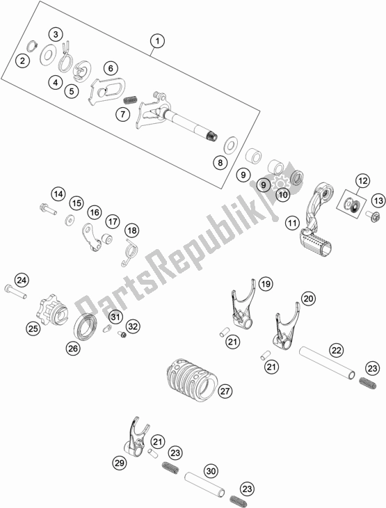 Todas las partes para Mecanismo De Cambio de Husqvarna TC 85 19/ 16 EU 851916 2021