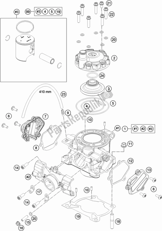 All parts for the Cylinder of the Husqvarna TC 85 19/ 16 EU 851916 2022