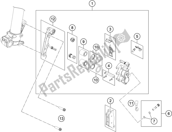 All parts for the Front Brake Caliper of the Husqvarna TC 85 19/ 16 EU 851916 2022