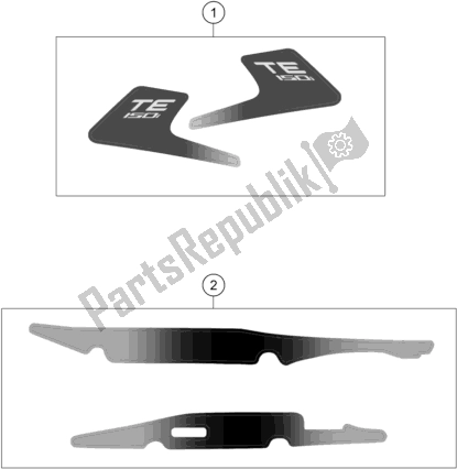 Todas las partes para Etiqueta de Husqvarna TE 150I EU 2020