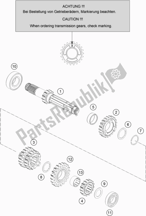 Toutes les pièces pour le Transmission I - Arbre Principal du Husqvarna TE 150I EU 2020