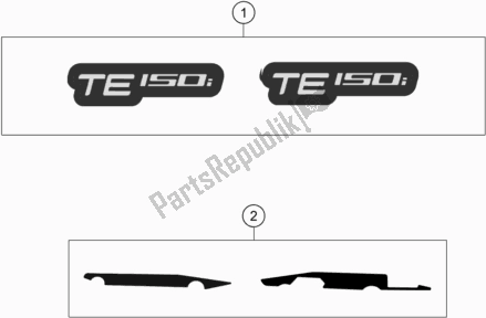 All parts for the Decal of the Husqvarna TE 150I EU 2021