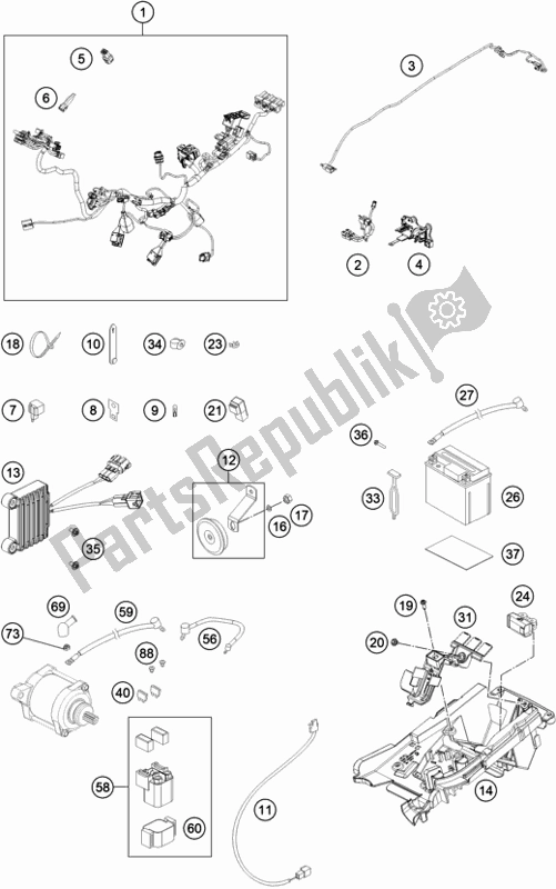 Todas as partes de Chicote De Fiação do Husqvarna TE 150I EU 2021