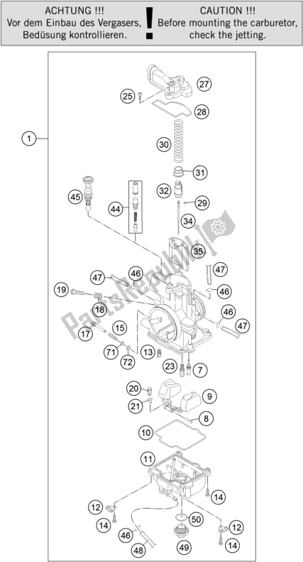 Toutes les pièces pour le Carburateur du Husqvarna TE 250 2016