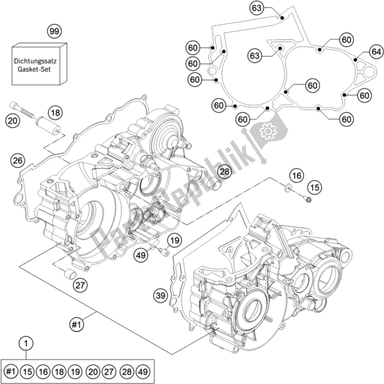 Todas las partes para Caja Del Motor de Husqvarna TE 250 2016