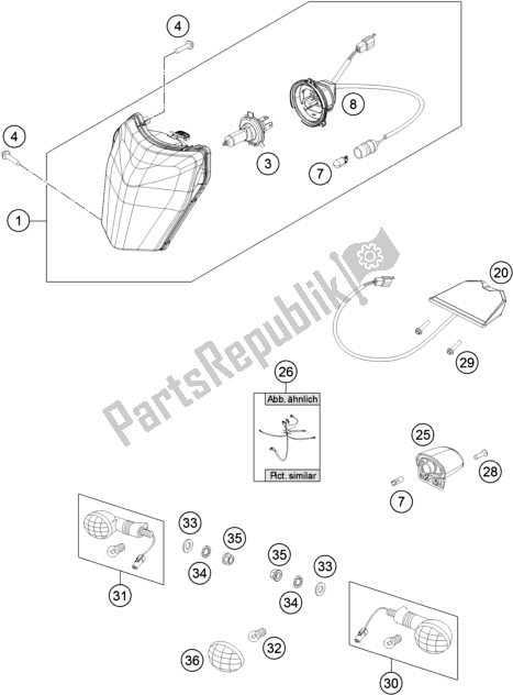 All parts for the Lighting System of the Husqvarna TE 250 2016