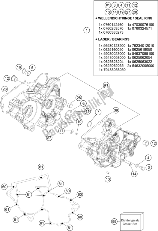 Wszystkie części do Obudowa Silnika Husqvarna TE 250 2017