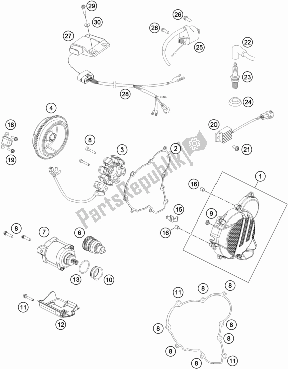All parts for the Ignition System of the Husqvarna TE 250 2017