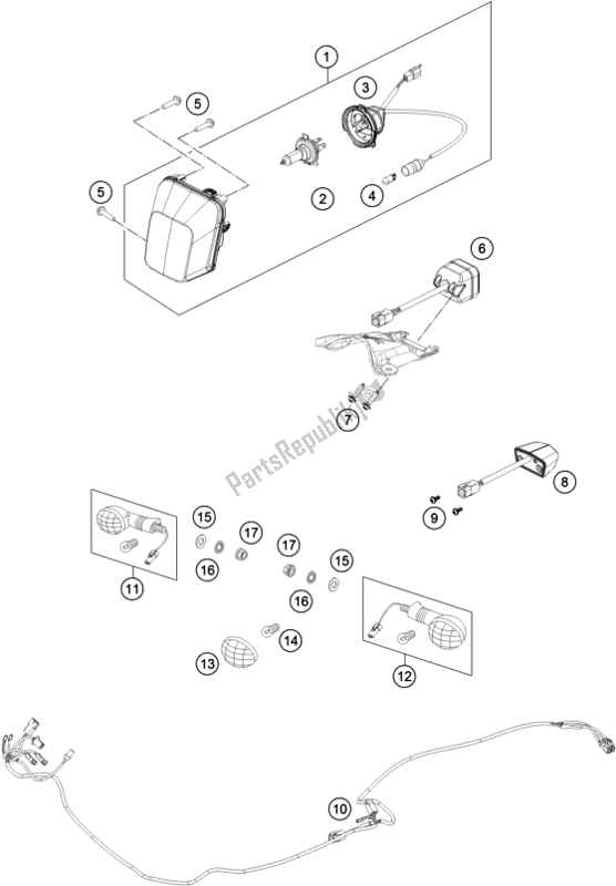 All parts for the Lighting System of the Husqvarna TE 250 2017