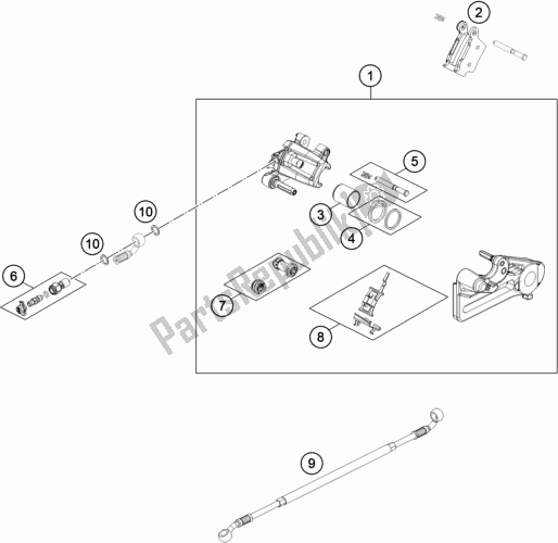 All parts for the Rear Brake Caliper of the Husqvarna TE 250 2018