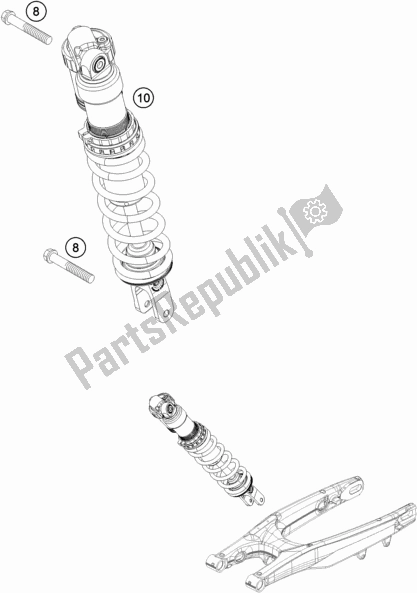All parts for the Shock Absorber of the Husqvarna TE 250 2018