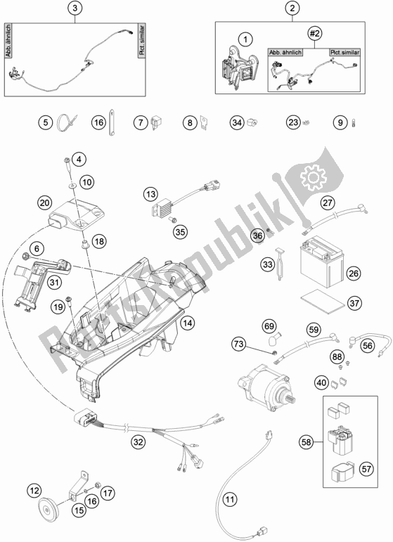 All parts for the Wiring Harness of the Husqvarna TE 250 2018