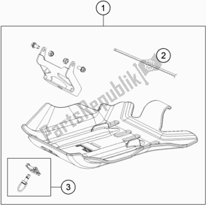 All parts for the Engine Guard of the Husqvarna TE 250 EU 2016