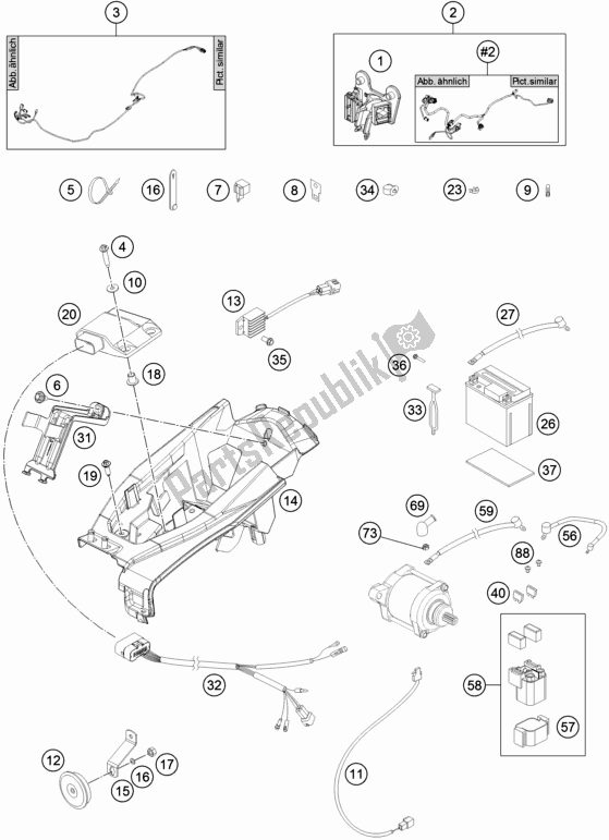 All parts for the Wiring Harness of the Husqvarna TE 250 EU 2017