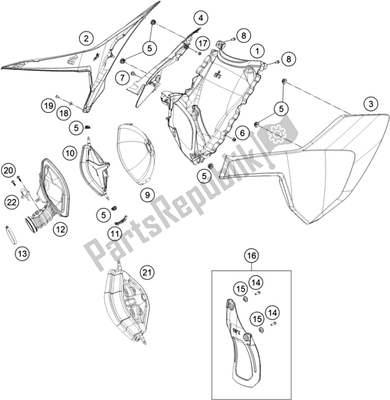 Tutte le parti per il Filtro Dell'aria del Husqvarna TE 250I EU 2018