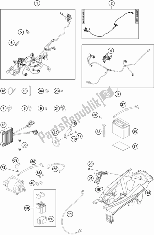 Todas las partes para Arnés De Cableado de Husqvarna TE 250I EU 2018