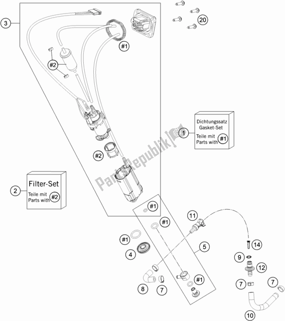 Alle onderdelen voor de Benzine Pomp van de Husqvarna TE 250I EU 2019